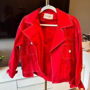 Red denim jacket size Small